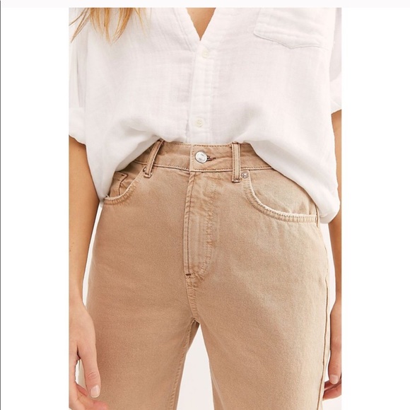 NWOT Free People Dakota Straight Leg Jean in Cafe - Picture 5 of 9